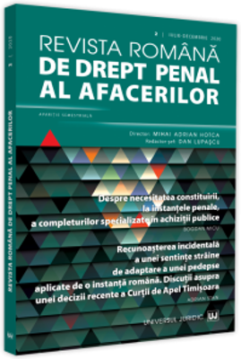 Revista romana de drept penal al afacerilor nr. 2/2020 - Mihai Adrian Hotca