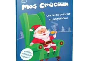Mos Craciun. Carte de colorat cu abtibilduri. Contine poezie de Craciun