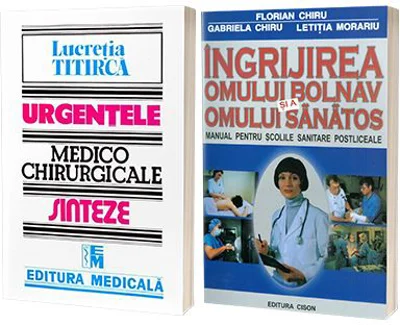 Set 2 carti - Ingrijirea omului bolnav si a omului sanatos si Urgentele medico-chirurgicale