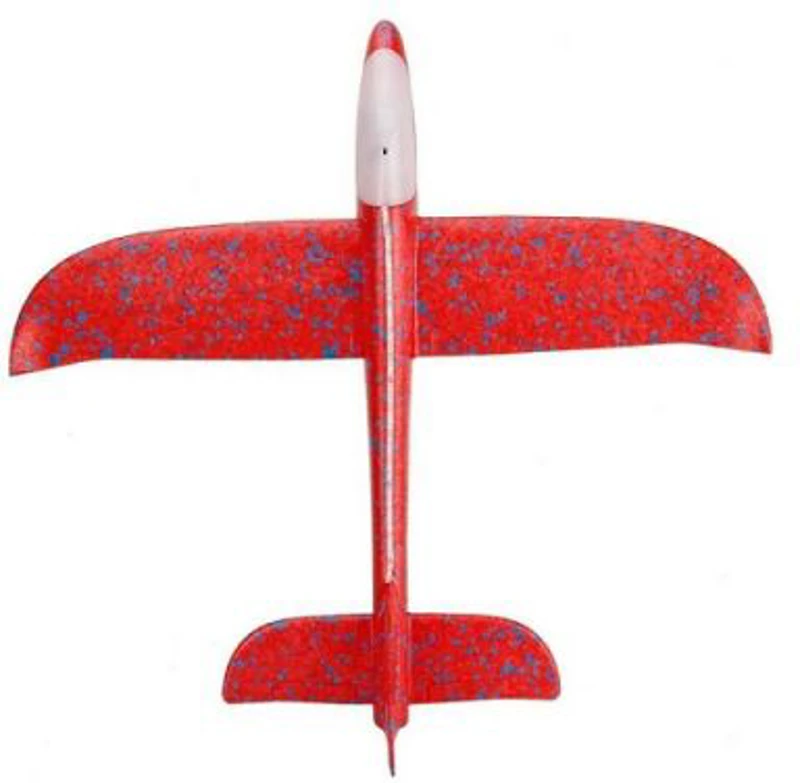Avion din polistiren, 47 cm, cu led, rosu