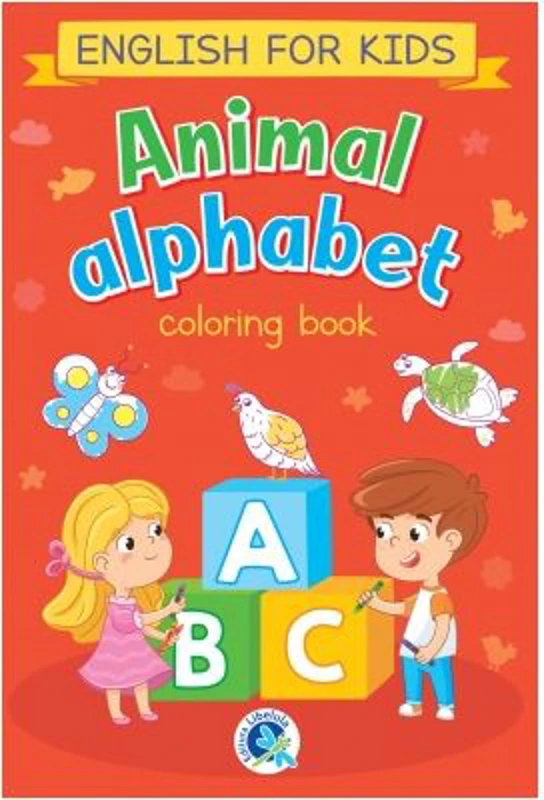 Animal alphabet. English for kids. Carte de colorat