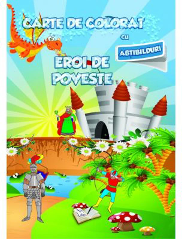 Carte de colorat cu abtibilduri. Eroi de poveste