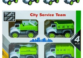 Masinute salubrizare verzi, frictiune, 4 buc. / set