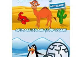 Carte de colorat cu abtibilduri. Animale Polare si din Desert