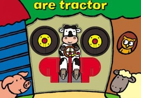 Vacuta Muu are tractor - pagini cartonate cu jucarie (6856)