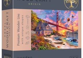 Puzzle din lemn 1000 piese. Apus la Golden Gate, Trefl