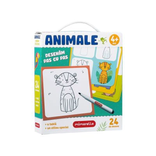 Joc educativ Mimorello. Animale. Desenam pas cu pas