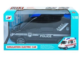 Masina politie, cu baterii, 21. 5x9. 5x12 cm
