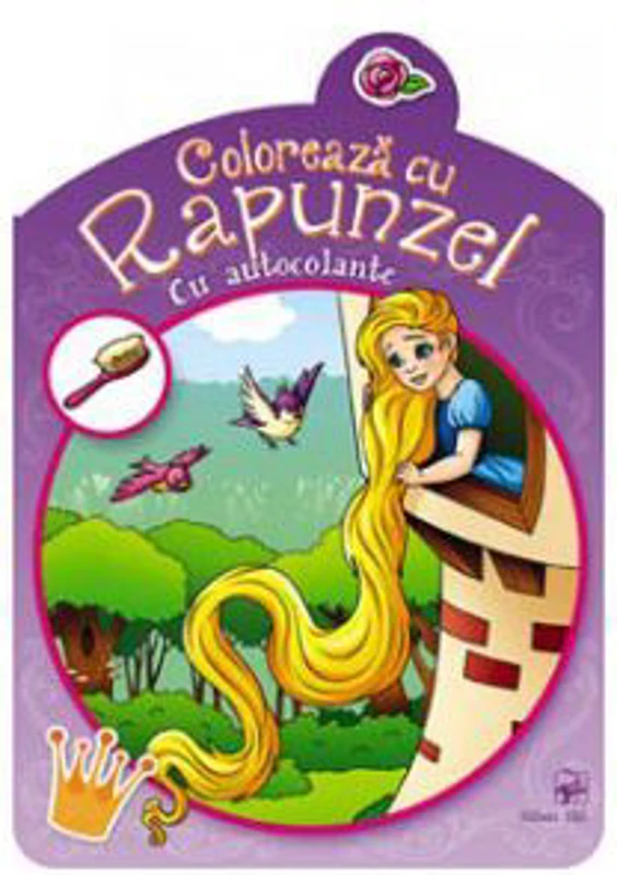 Coloreaza cu Rapunzel. Carte cu autocolante