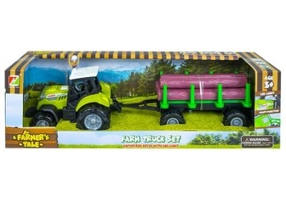 Tractor cu remorca lemne, cu baterii