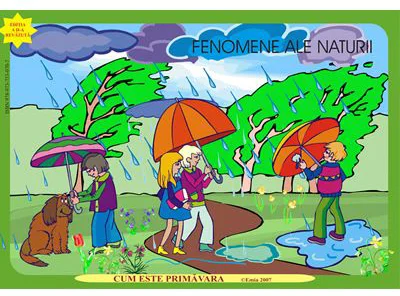 Cum este primavara? Peisaje, fenomene ale naturii, jetoane