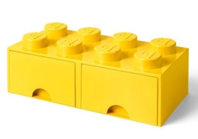 Cutie depozitare LEGO 2x4 cu sertare galben 40061732