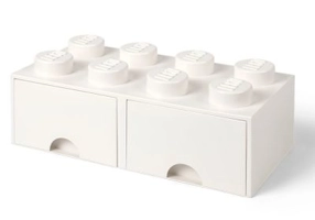 Cutie depozitare LEGO 2x4 cu sertare alb