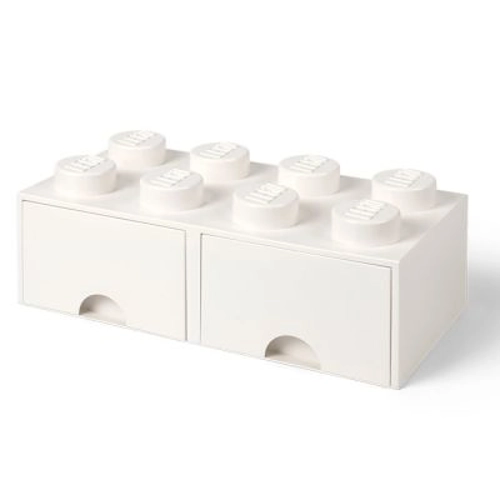 Cutie depozitare LEGO 2x4 cu sertare alb