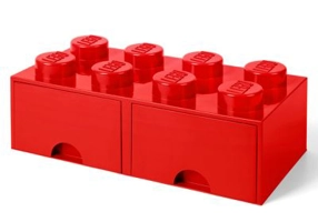 Cutie depozitare LEGO 2x4 cu sertare rosu