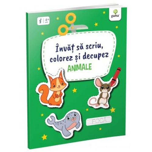 Invat sa scriu, colorez si decupez. Animale