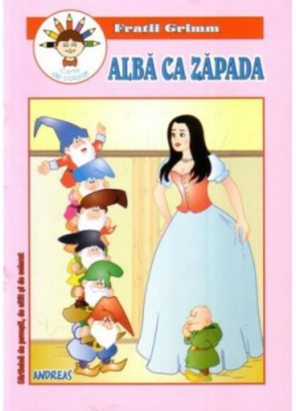 Alba ca Zapada. Carticica de povesti, de citit si de colorat - Fratii Grimm