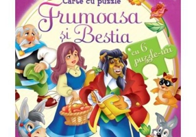 Carte cu puzzle Frumoasa si bestia (cu 6 puzzle-uri)