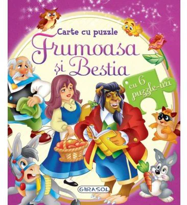Carte cu puzzle Frumoasa si bestia (cu 6 puzzle-uri)