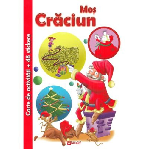 Carte de activitati cu 48 stickere: Mos Craciun