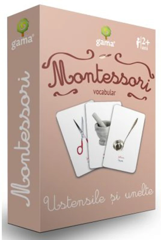 Carti de joc Montessori. Vocabular. Ustensile si unelte