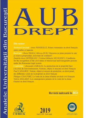 Analele Universitatii din Bucuresti. Seria Drept, 2019