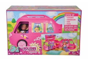 Papusica Evi cu rulota pentru camping