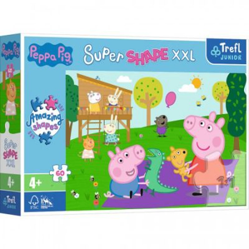 Puzzle Primo Super shape XXL 60 Peppa Pig si fratiorul, Trefl