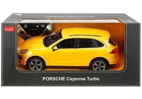 Masina cu telecomanda Porsche Cayenne Turbo galben cu scara de 1 la 14, Rastar