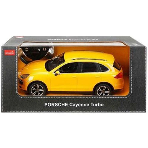 Masina cu telecomanda Porsche Cayenne Turbo galben cu scara de 1 la 14, Rastar