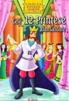 Cele 12 printese dansatoare-Carte de colorat A4 cu ilustratii