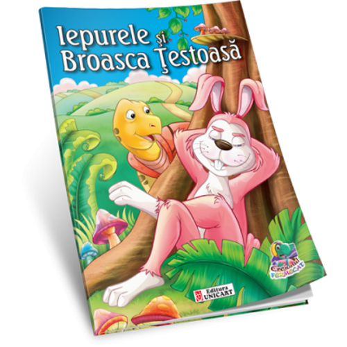 Iepurele si Broasca testoasa. Carte de colorat A5 ilustrata