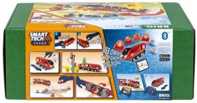 Set interactiv, trenulet pompieri, cu sunete BRIO