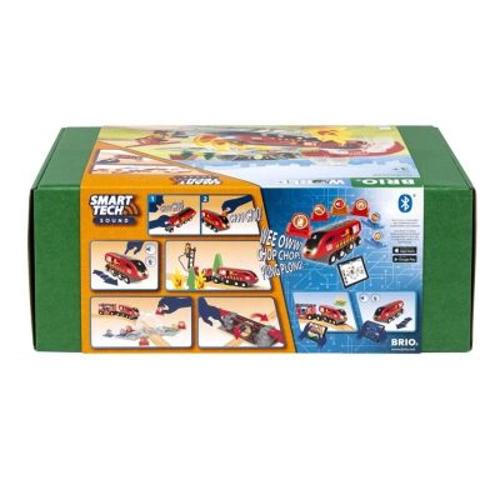 Set interactiv, trenulet pompieri, cu sunete BRIO