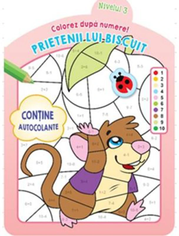 Colorez dupa numere. Prietenii lui Biscuit. Nivelul 3