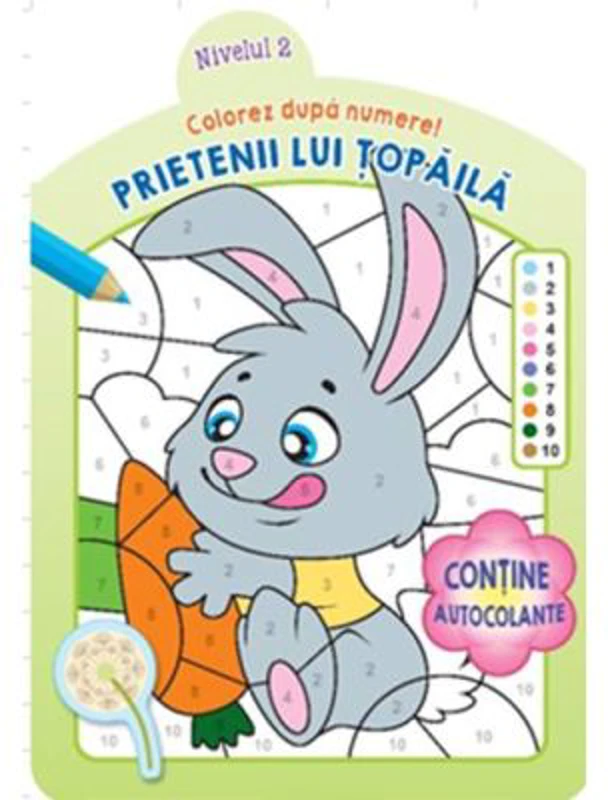 Colorez dupa numere. Prietenii lui Topaila. Nivelul 2