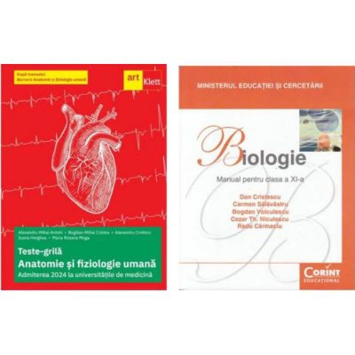 Pachet Admiterea 2023 la medicina. Biologie (Barron’s). Teste-grila si Manual de biologie pentru clasa a 11-a