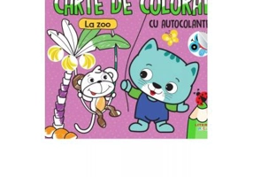 Prima mea carte de colorat cu autocolante. La zoo