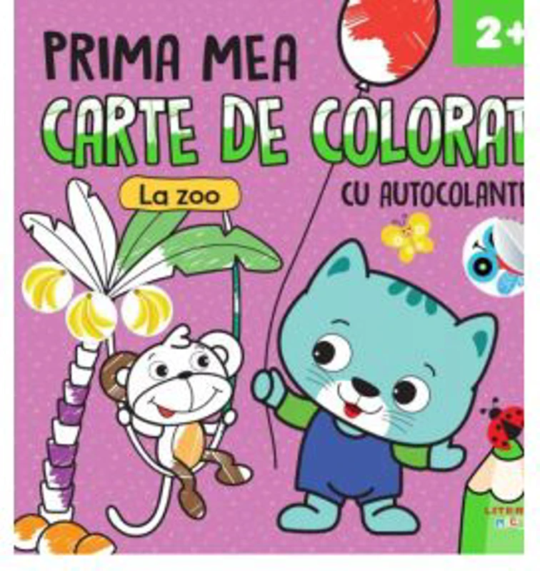 Prima mea carte de colorat cu autocolante. La zoo