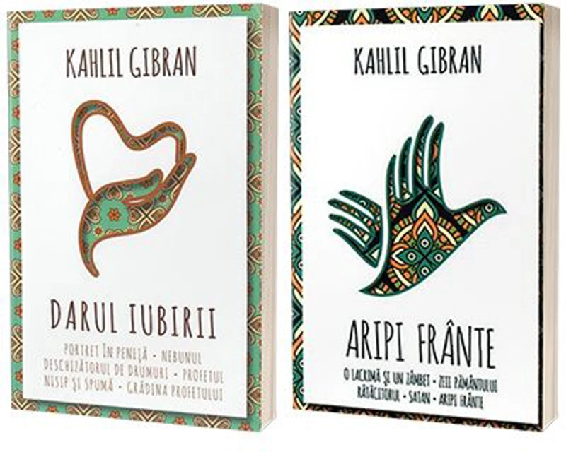 Serie de autor Khalil Gibran, compusa din 2 carti - Aripi frante si Darul iubirii