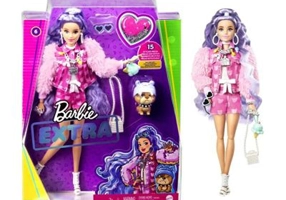 Papusa Extra Style cu Par creponat, Barbie