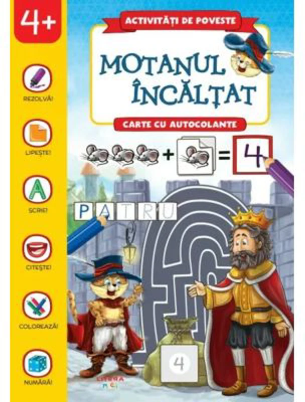 Activitati de poveste. Motanul incaltat. Carte cu autocolante