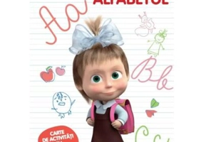 Masha si Ursul. Ma joc si invat. Alfabetul. Carte de activitati cu autocolante