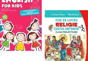 Pachet 2 caiete pentru clasa pregatitoare: English for Kids. Caiet de lucru si Fise de lucru. Religie. Cultul ortodox - Cristina Mircea, Cristian Alex