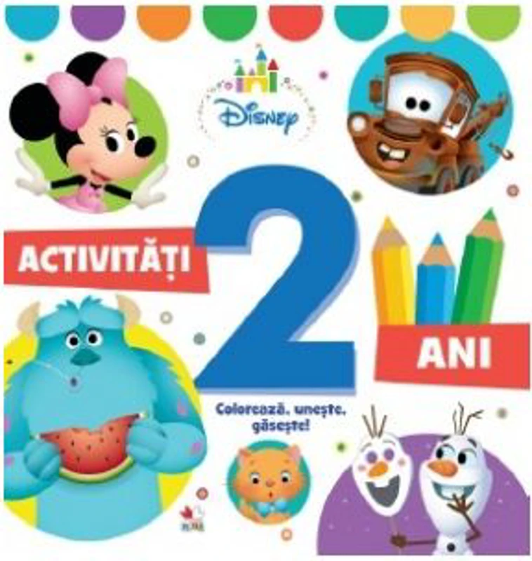 Disney. Activitati 2 ani. Coloreaza, uneste, gaseste