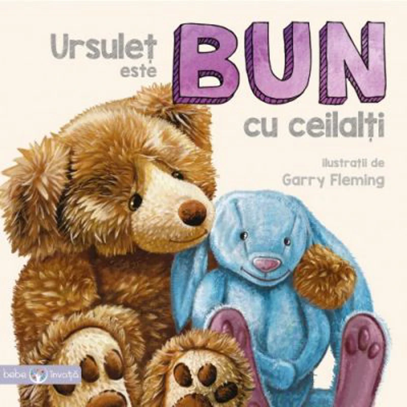 Bebe invata. Ursulet este bun cu ceilalti