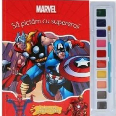 Sa pictam cu supereroii. Carte de colorat cu pensula si acuarele - Disney