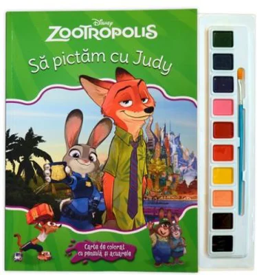Zootropolis. Sa pictam cu Judy. Carte de colorat cu pensula si acuarele - Disney