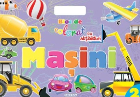 Bloc de colorat cu abtibilduri. Masini 2