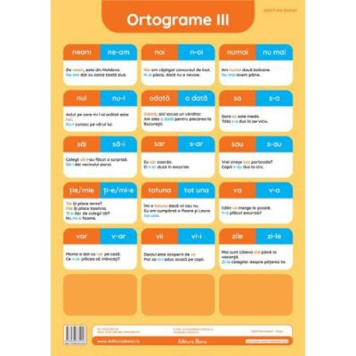 Ortograme (3). Plansa didactica A3